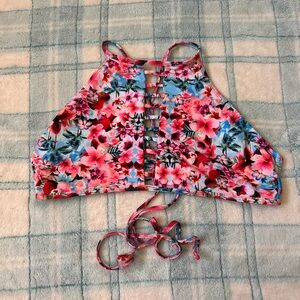 Catalina Pink and Blue Floral Bikini Top